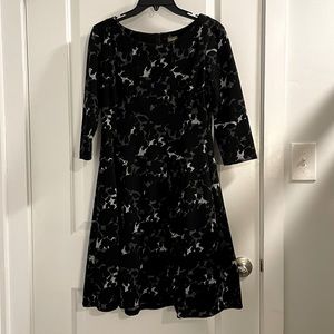 Taylor A line dress in black print